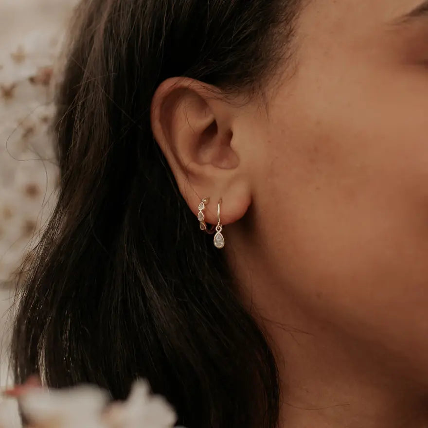 April Raindrop Dangle Hoops