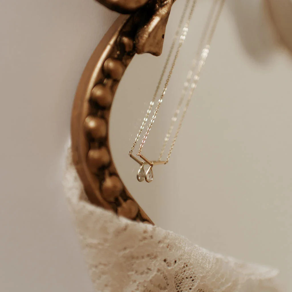 Harper Diamond Teardrop Necklace